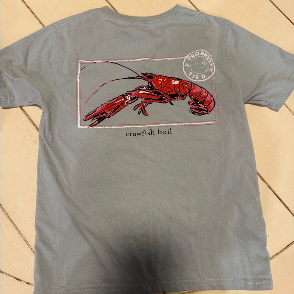 Properly Tied Kids Crawfish Shirt Size 7